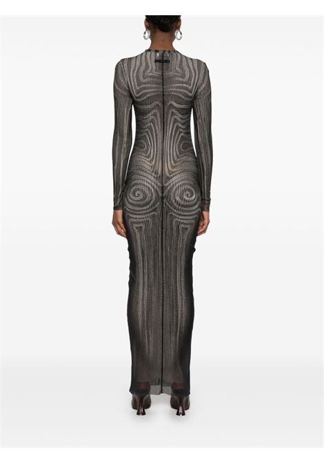 printed spiraral long dress woman black JEAN PAUL GAULTIER | 25/34-F-RO390-T587000203